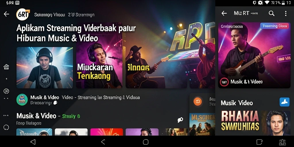 Antarmuka 6RT yang user-friendly untuk streaming video musik dan video.