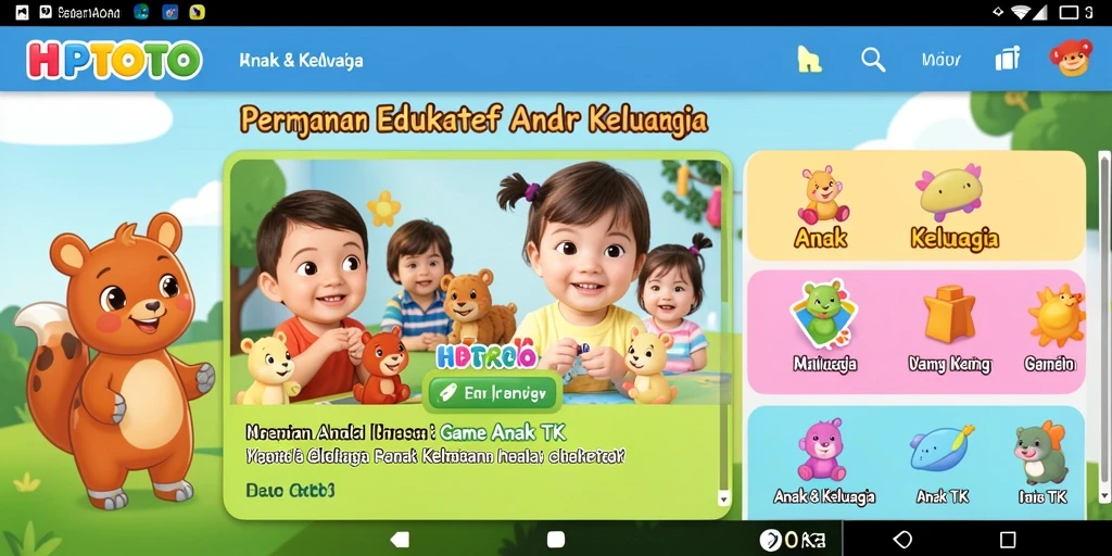 Antarmuka menarik HPTOTO dengan fitur Game Anak TK.