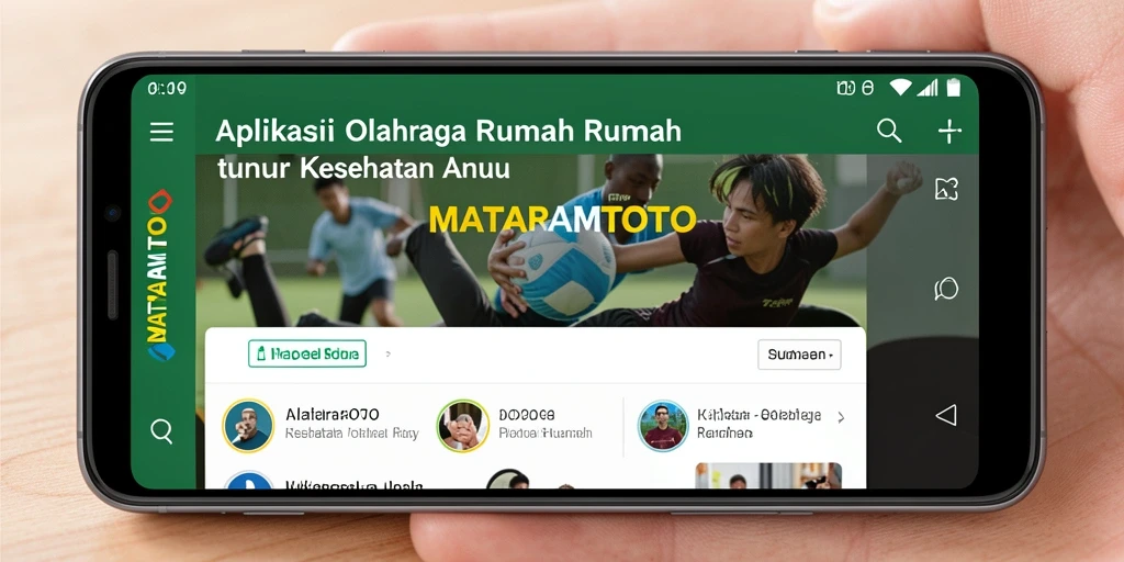 Tampilan antarmuka pengguna MATARAMTOTO dengan fitur latihan olahraga rumah.
