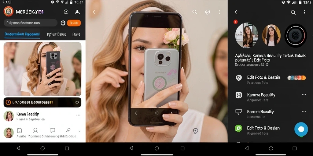 Antarmuka aplikasi MERDEKA138 untuk edit foto yang menawan.