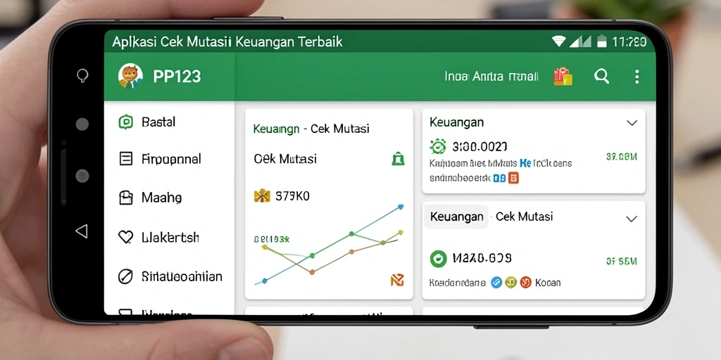 Tampilan antarmuka utama aplikasi PP123 untuk cek mutasi.