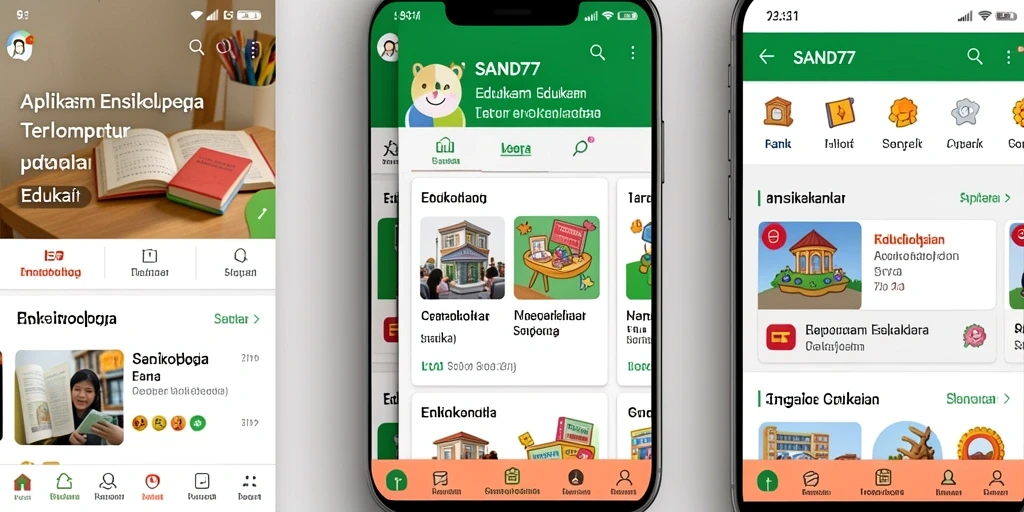 Antarmuka SAND77 yang intuitif untuk pencarian ensiklopedia.