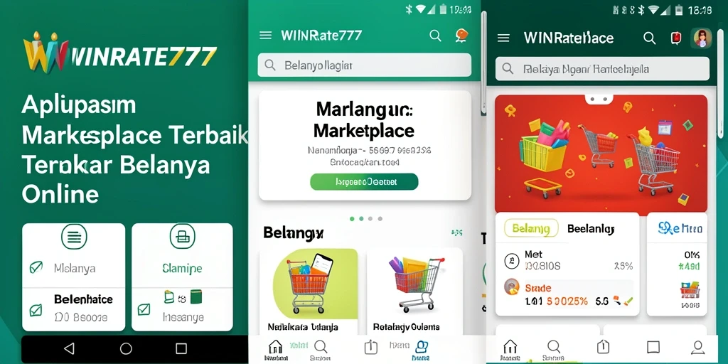 Tampilan antarmuka utama WINRATE777 dengan fungsi Marketplace yang intuitif.